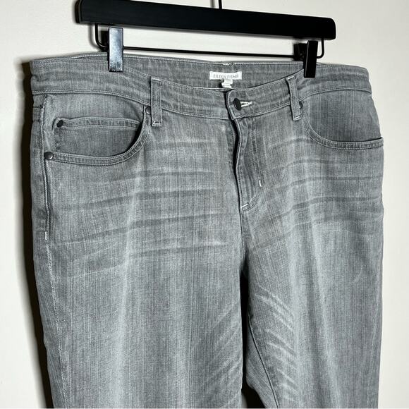 EILEEN FISHER light gray stretch slim jeans size 14 - Picture 3 of 6